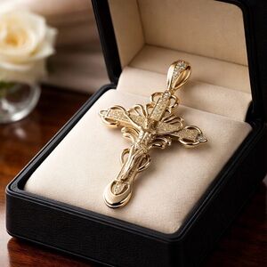 Stamped solid 925 Sterling silver big cross pendant